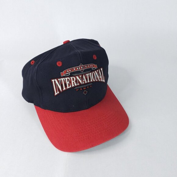 Vintage International Hat Cap Snap Back Authentic Parts Embroidered Mens 90s - Picture 1 of 8